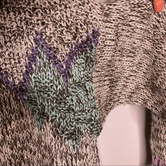 Numbers Oversized Purple and Gray Sweater Large - Picture 6 of 10